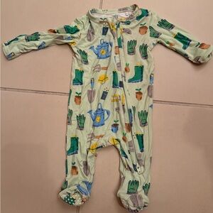 Angel Dear Green Garden Print Footie